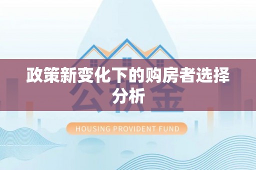 生活政策新变化下的购房者选择分析